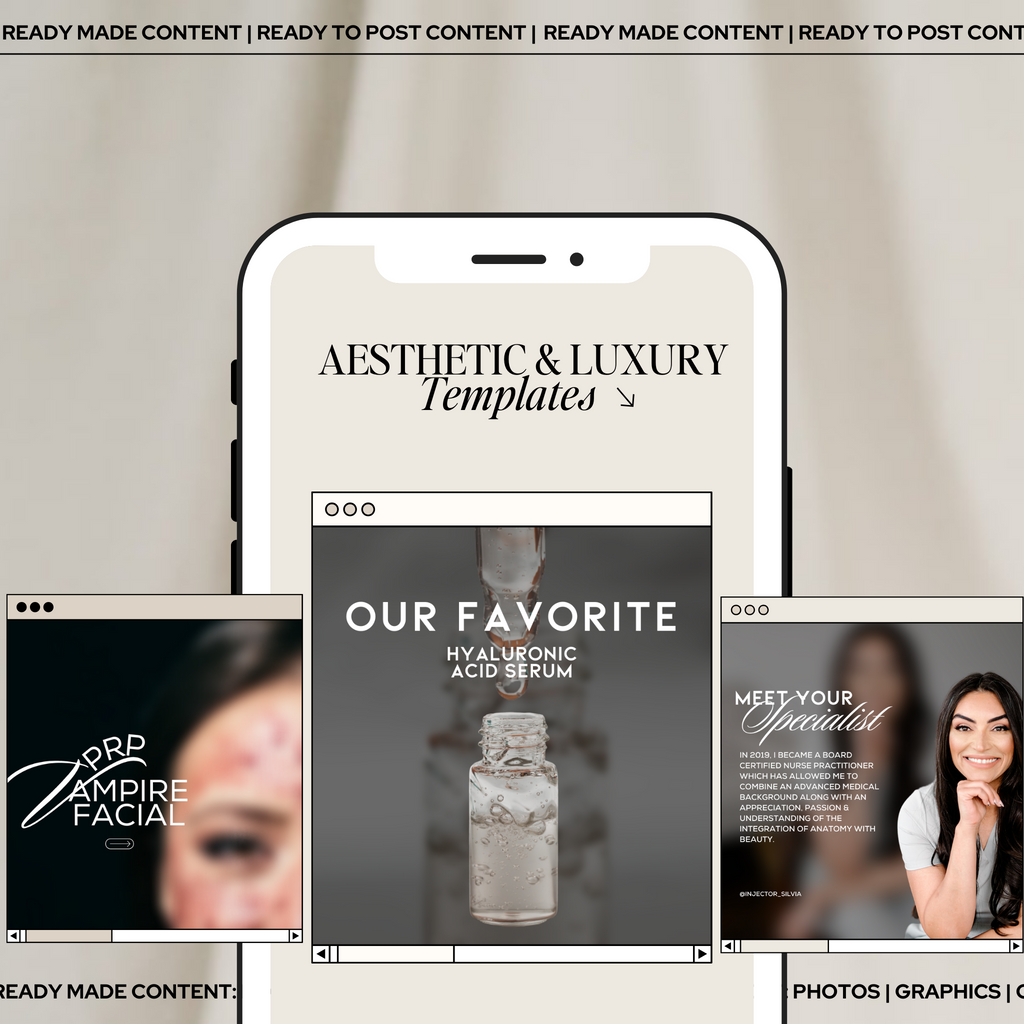 Microneedling Skincare Instagram Templates | Luxury & Aesthetic